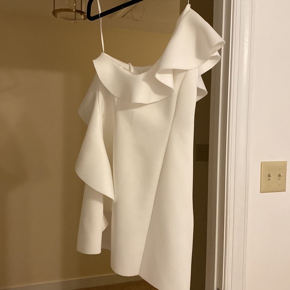 ASOS one shoulder ruffle dress - size 10 - EUC - worn once and dry cleaned - Picture 2 of 3